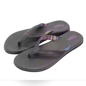FLOJOS Women's Size 7 Memory Foam Maddy Flip Flop Comfort Sandal Black NEW